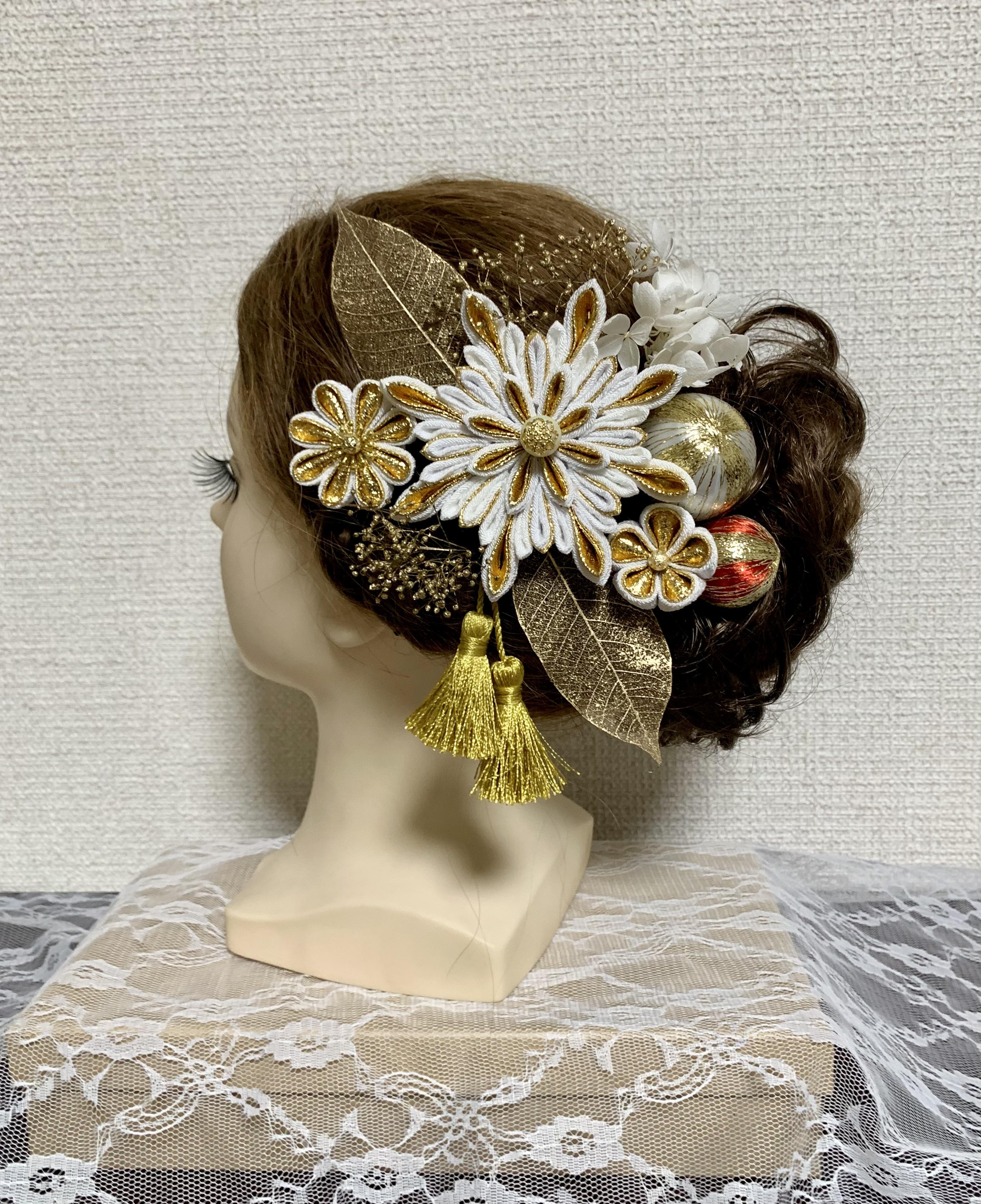 髪飾り つまみ細工 成人式 結婚式 前撮り