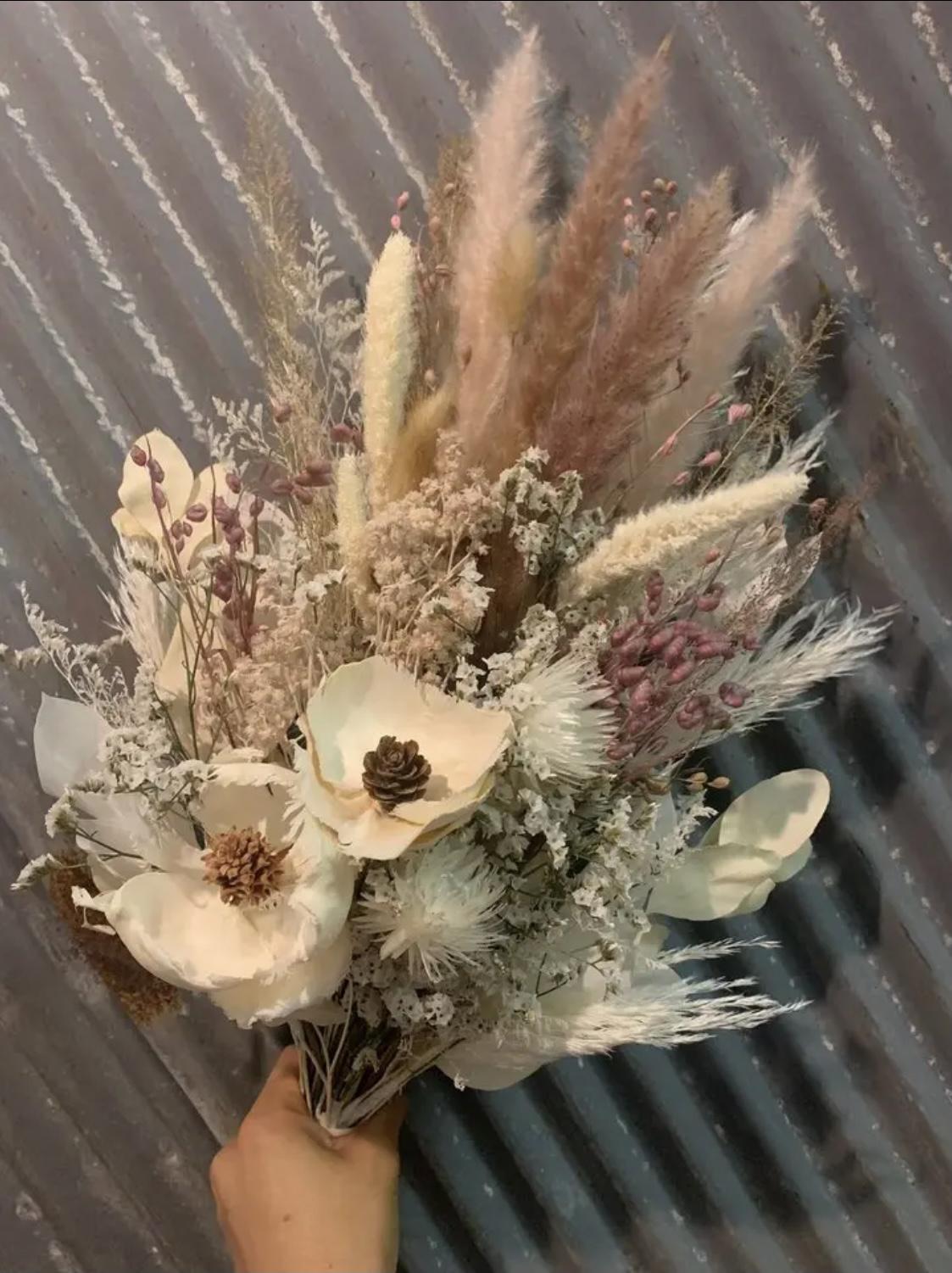 ドライフラワー　ウェディングブーケ　ブートニアセット
