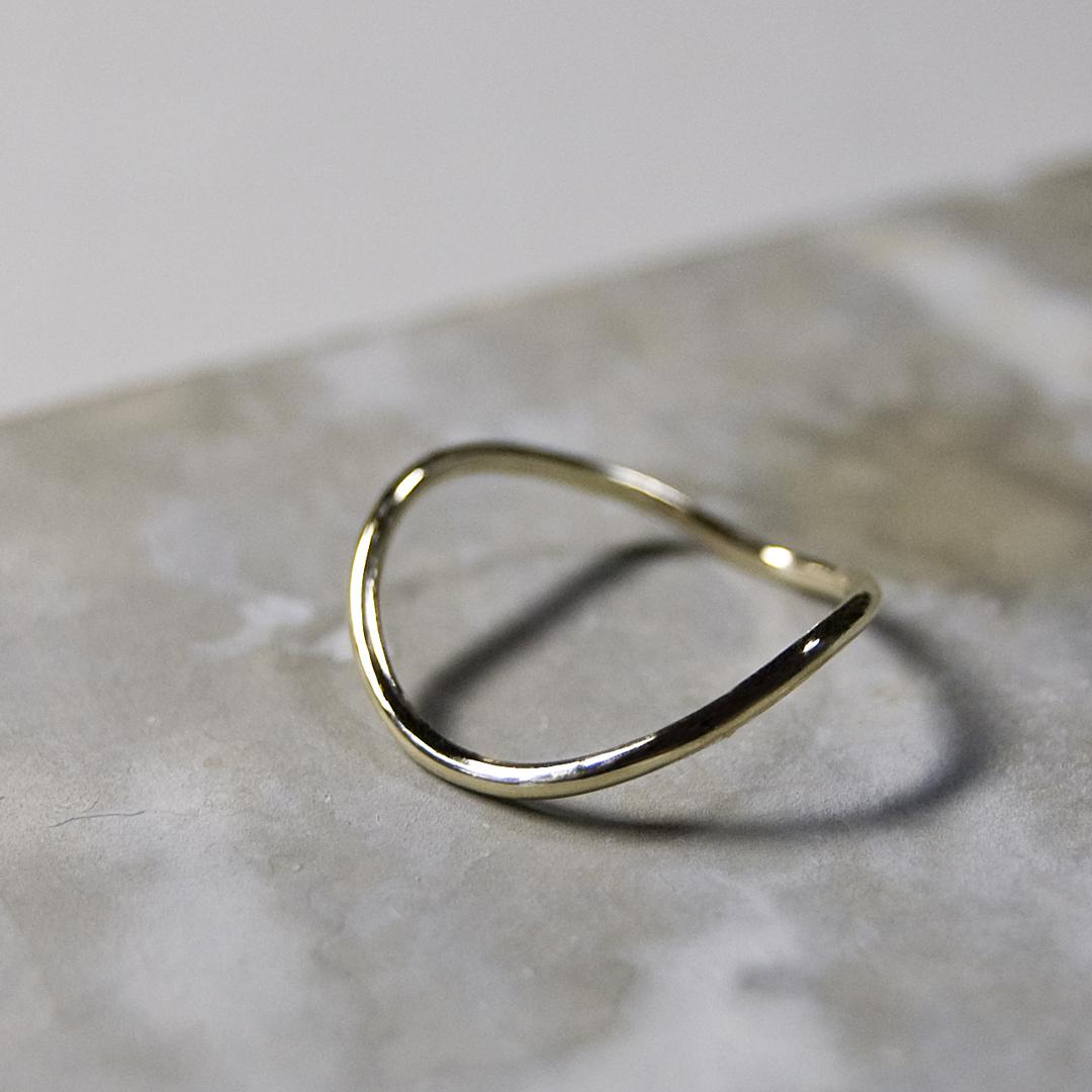 鏡面 K10YGイエローゴールドウェーブプレーンリング 1.2mm幅 ミラー｜K10YG RING｜641