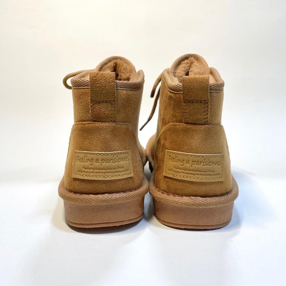 雙色繫帶蟒蛇皮靴（駝色 x 古銅色）羊皮靴款式，短款 S/M/L 碼 第6張的照片