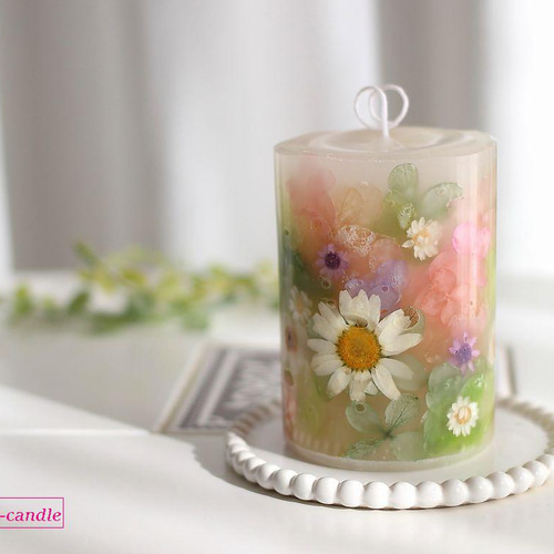 アロマフラワーキャンドル（ミルキーグリーン）誕生日・結婚祝い