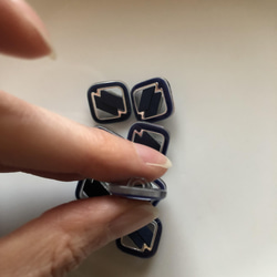 アンティーク ボタン 8個セット ビンテージ 昭和 レトロ 個性的 ハンドメイド素材 ネイビー　紺色　ポップ アクセ 3枚目の画像