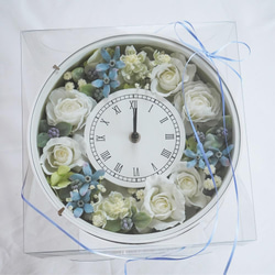 【送料無料・母の日】ミモザイエローの花時計｜パステルイエロー 4枚目の画像