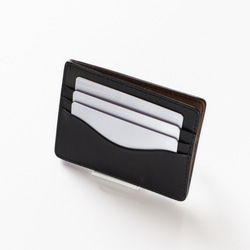 ミニマルウォレット ブラック　薄いお財布　フラグメントケース　黒革 7枚目の画像