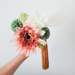 髪飾り 花飾り 成人式 卒業式 カスミ草 ウェディング 花嫁 大正ロマン　ヘアセット 2枚目の画像