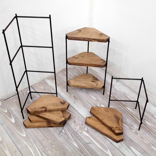 コーナーラック　アイアン Shikatabase】アイアンコーナーラック アイアン家具【オーダー