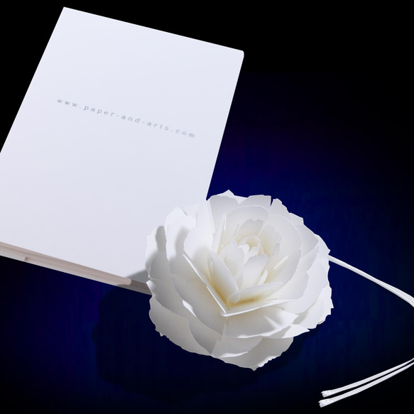 紙の花のしおり　ポップアップペーパーブックマーク〈ローズ〉 2枚目の画像