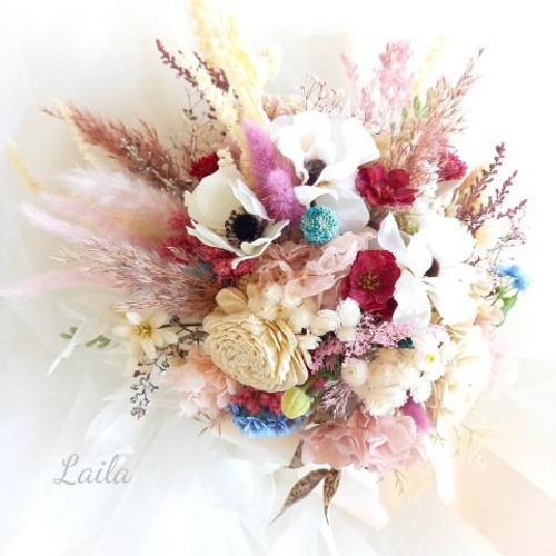ウェディングブーケ&ブートニア 花冠 やわらかく ウェディングブーケ&ブートニア 花冠 やわらかく