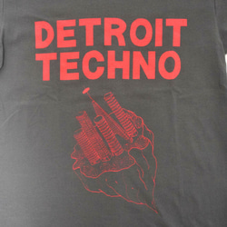 テクノTシャツ「デトロイトテクノ（DETROIT TECHNO）」グレー Lサイズ 夏　WATERFALLオリジナル商品 2枚目の画像