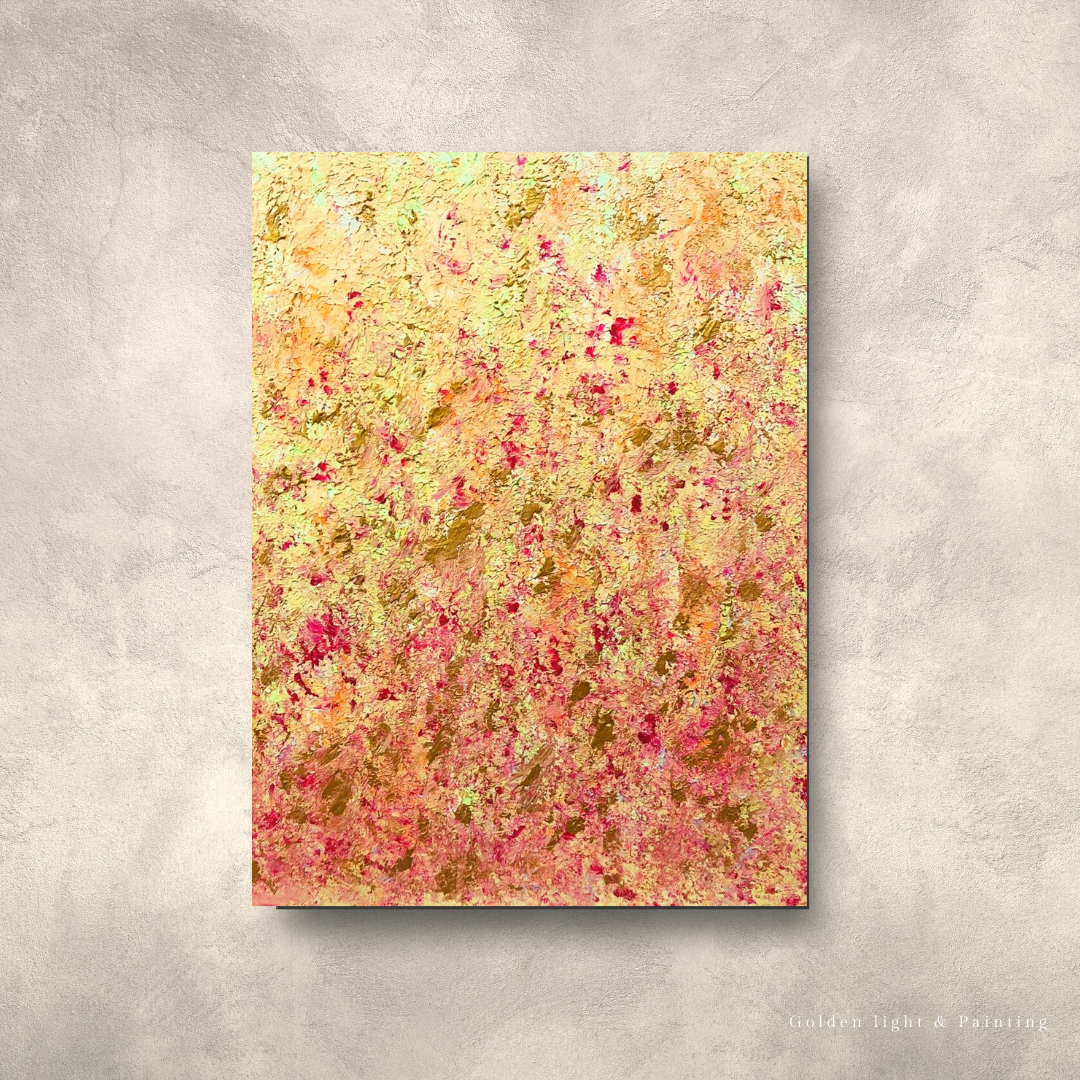 赤色 金色 抽象デザイン 水墨画