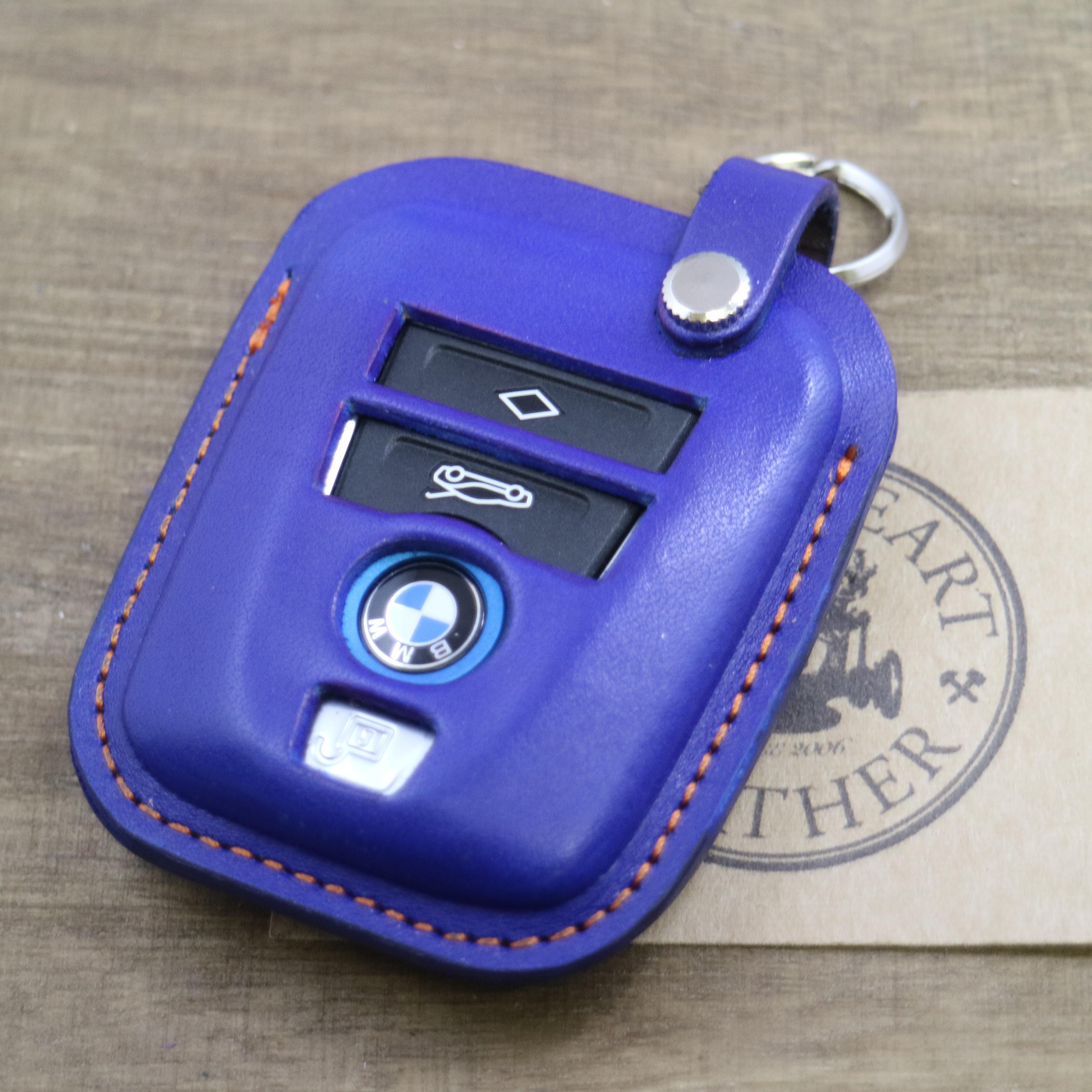 名入れ 無料 スマートキーケース　本革　 BMW　i3　i8　等 【レザーキースーツ】キーリング仕様