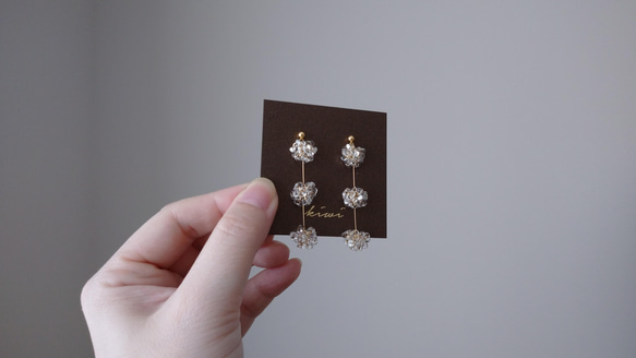 【ミニ】ぽんぽんビーズのクリアアクセサリー 3枚目の画像