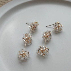 【ミニ】ぽんぽんビーズのクリアアクセサリー 4枚目の画像