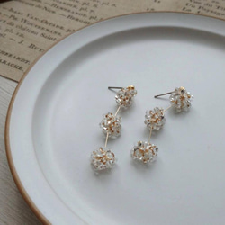 【ミニ】ぽんぽんビーズのクリアアクセサリー 1枚目の画像