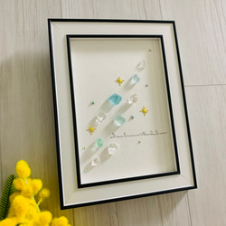 シーグラスアート、シーグラス、レアカラーシーグラス　紫陽花 シーグラスアート、シーグラス、レアカラーシーグラス 紫陽花