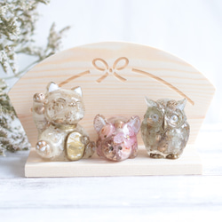 小花を閉じ込めて」春の宴に☆「桜ピンク」&「ミモザイエロー」ハー