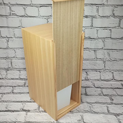 ヒノキ造り　サイドホールタイプ　ダストボックス　サイドテーブル 5枚目の画像