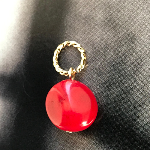 14K 珊瑚のペンダントトップ