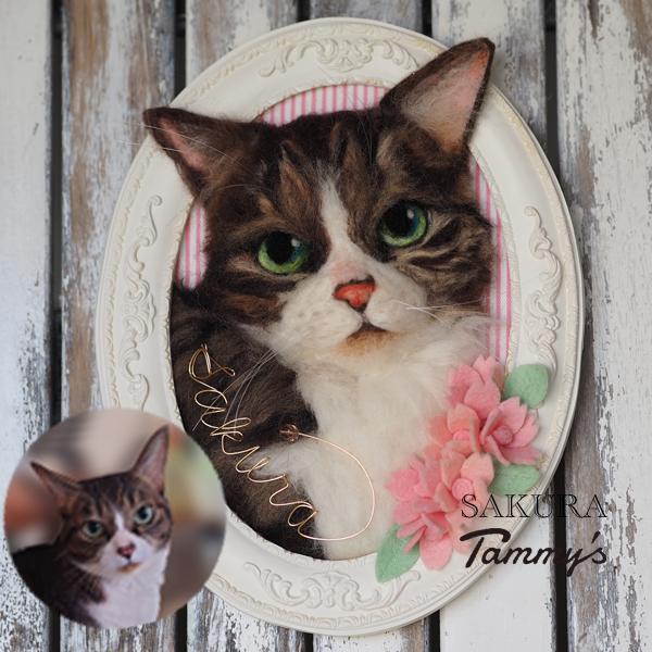 【オーダー例 さくらちゃん】 ＃羊毛フェルト ＃フェルト ＃オブジェ立体 ＃ぬいぐるみ人形 ＃ペットメモリアル