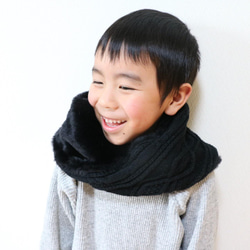 Kids Knit x Fur Mix Snood Unisex &lt;3 colors&gt; 兒童 第3張的照片