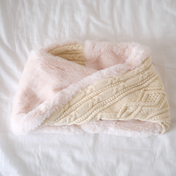 Kids Knit x Fur Mix Snood Unisex &lt;3 colors&gt; 兒童 第9張的照片