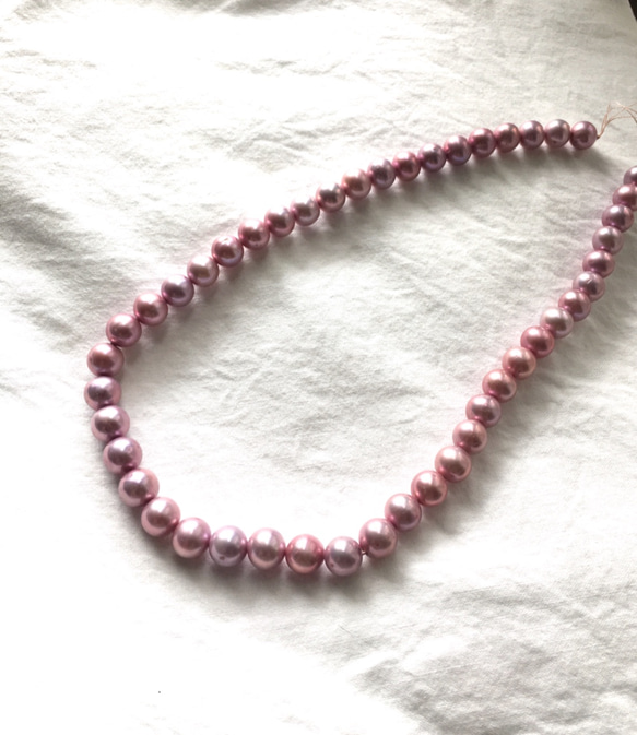 人気トップ3    #246 無核本真珠【横幅8.5㍉up 】2個1ペア　桜色　ロゼ　ピンク　レアカラー　高品質淡水真珠 13枚目の画像