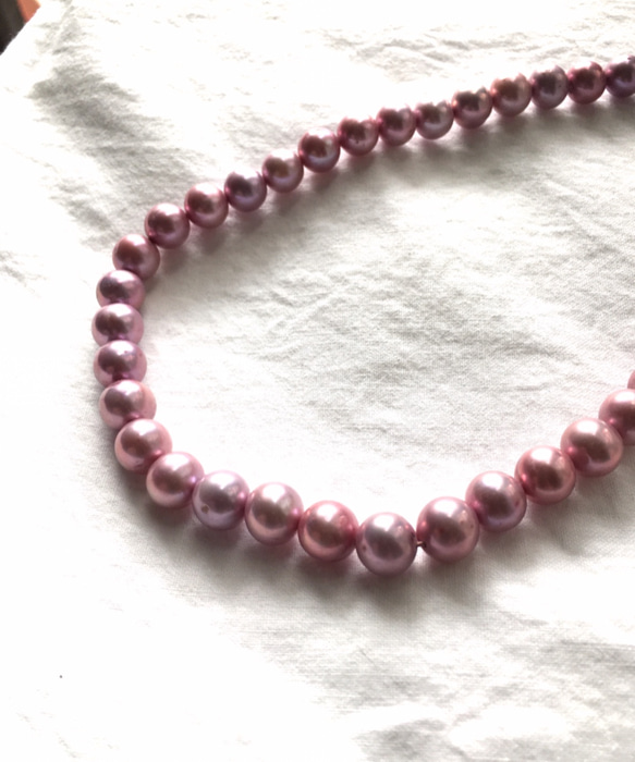 人気トップ3    #246 無核本真珠【横幅8.5㍉up 】2個1ペア　桜色　ロゼ　ピンク　レアカラー　高品質淡水真珠 12枚目の画像