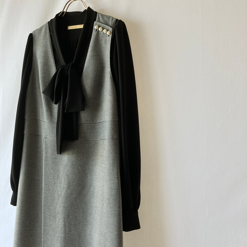 千鳥チェックのジャンパースカート(サロペットスカート)【フォーマル