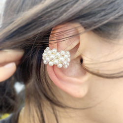 ERG-1946-G【2個入り】パールラウンドイヤーカフ/Pearl Round Earcuffs Earrings 6枚目の画像