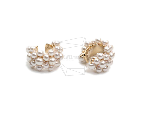 ERG-1946-G【2個入り】パールラウンドイヤーカフ/Pearl Round Earcuffs Earrings 2枚目の画像