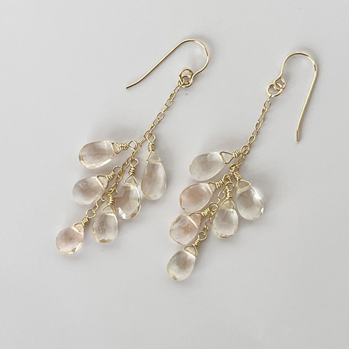 オレゴンサンストーンのピアス ピアス（フック・チェーン） chicolo