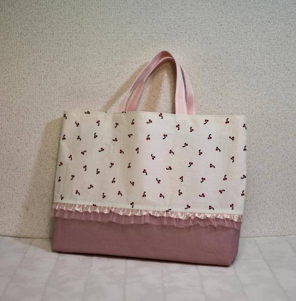 Tan♡様　確認用　ドット×チェリーピンク　弁当袋　フリル　裏地あり　給食セット 84413da2594a8f071e3c8b8607b1e4