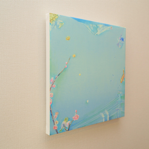 【送料込み】作家さん油彩画 13192977 通販 yoshinaga hotaru 絵画 キャンバス油彩画＊新しい春の話 キャンバス 絵画