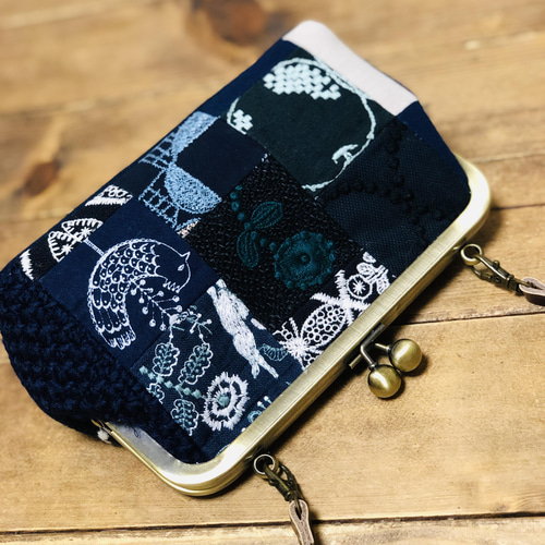 ミナペルホネンhandmade パッチワークがま口バック がま口 Rose