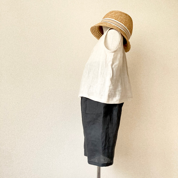 【80〜100size】リネンのサルエルパンツ /こども服 /女の子服 /男の子服 11枚目の画像