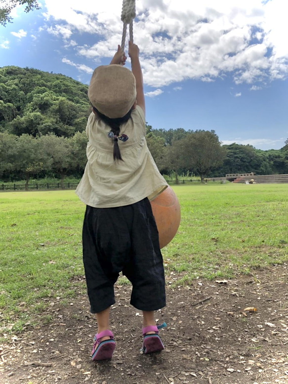 【80〜100size】リネンのサルエルパンツ /こども服 /女の子服 /男の子服 5枚目の画像