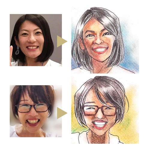 ポストカードサイズ】手描き似顔絵 パステル 絵手紙にも！ イラスト ほ