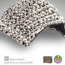PSNY Tweed Shibam 15 黑色 2 面罩帶無紡布過濾器 3D 成人花呢面罩 SB15 第5張的照片