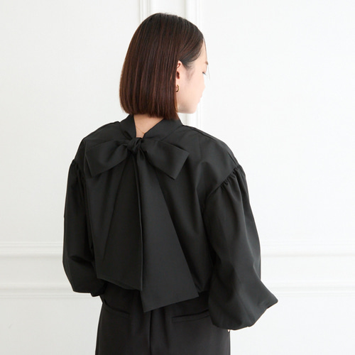 式典〜普段着も◎ 前後2Way ふんわりボウタイ ブラウス シワになり