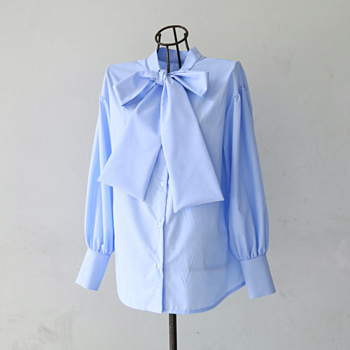 式典〜普段着も◎ 前後2Way ふんわりボウタイ ブラウス シワになり