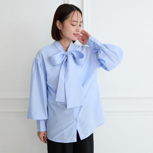 式典〜普段着も◎ 前後2Way ふんわりボウタイ ブラウス シワになり
