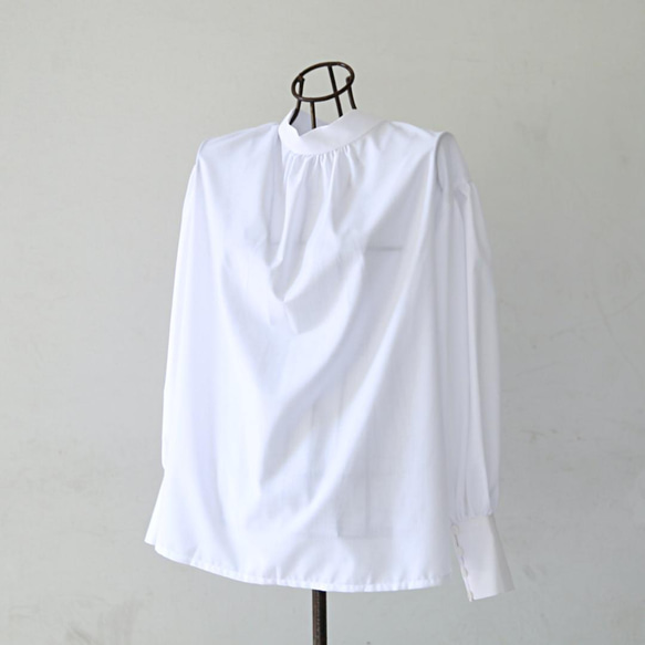 式典〜普段着も◎　前後2Way ふんわりボウタイ ブラウス シワになりにくい ホワイト 0453WH 13枚目の画像