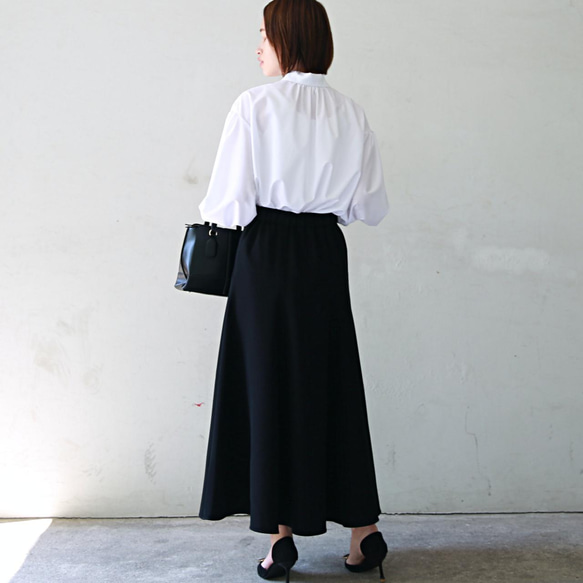 式典〜普段着も◎　前後2Way ふんわりボウタイ ブラウス シワになりにくい ホワイト 0453WH 8枚目の画像