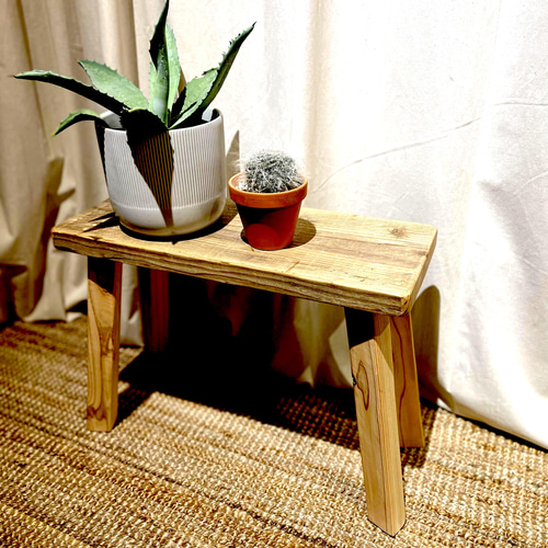 古材スツール ビンテージスツール 足場板リメイク ディスプレイ台【No