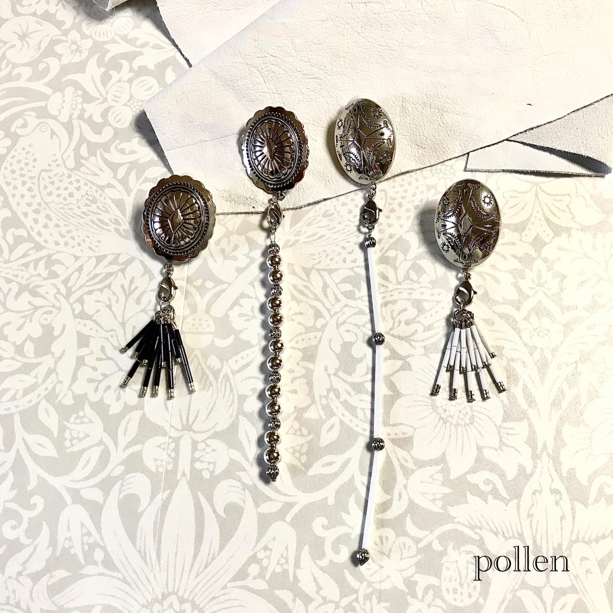 コンチョ 2way 片耳用イヤリング(ウインドミル ホワイト)