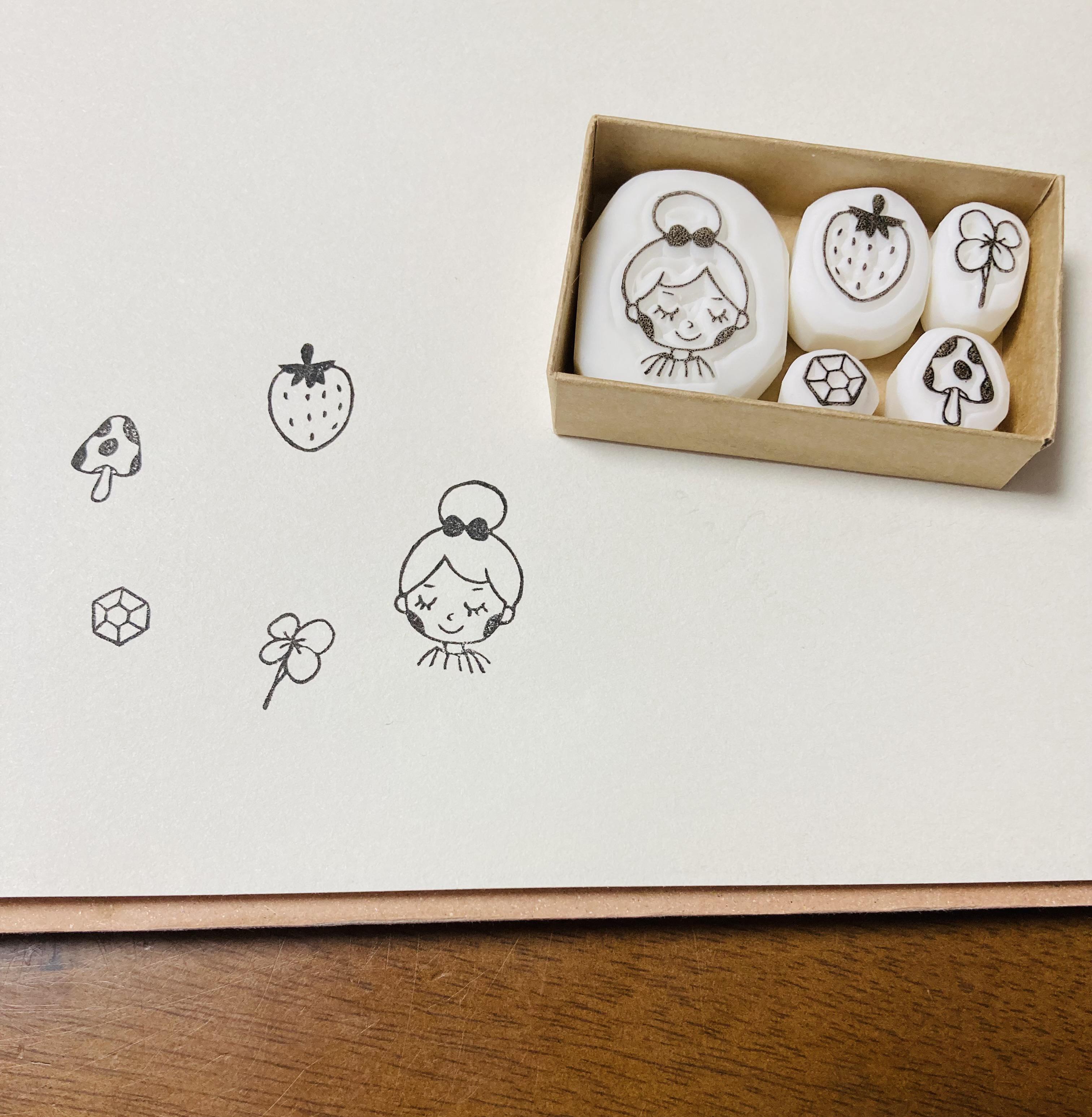 消しゴムはんこ★ニコちゃんサクランボ 消しゴムはんこ☆ニコちゃんサクランボ