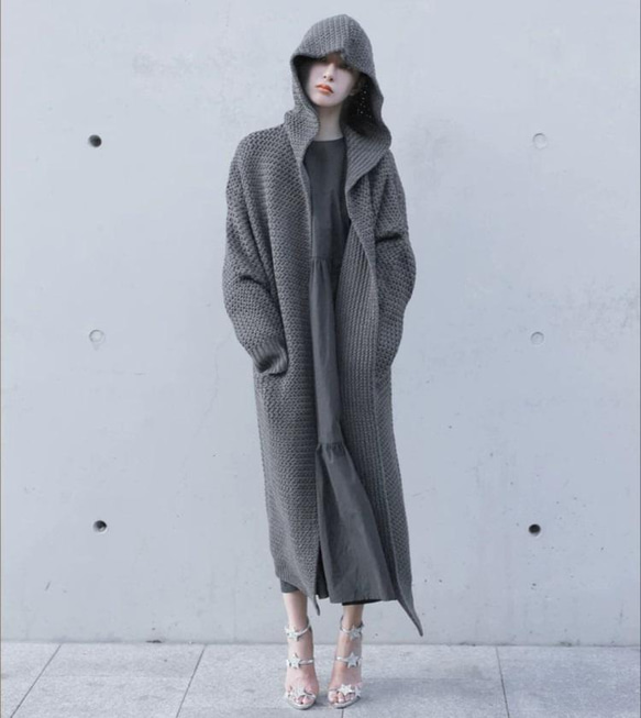 ロング カーディガン ニット カーディガン ワンピース カーディガン 春