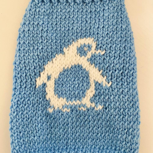 手編み] ペンギンのセーター（小型犬・猫用/胴回り33）【オーダー可