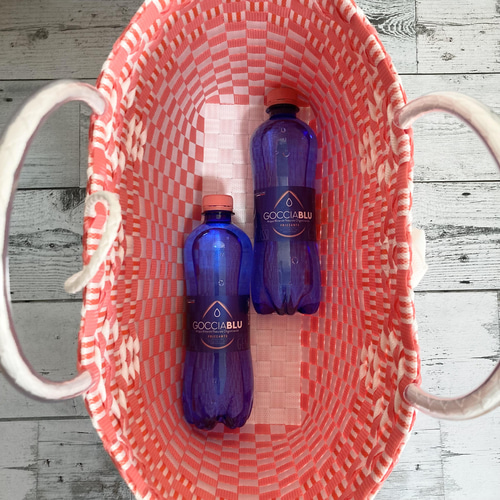 プラかごバッグ A4対応 LLサイズ 花柄 レッド プラカゴ プラカゴバッグ