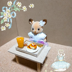 パンケーキＮｏ．9 メープルシロップパンケーキ＆オレンジジュース ミニチュアフード 2枚目の画像